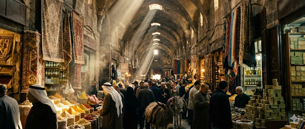 منظر لسوق تقليدي في حلب